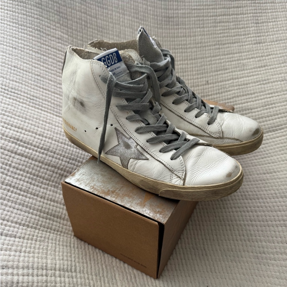 Golden Goose Francy White Sneakers with Suede Star